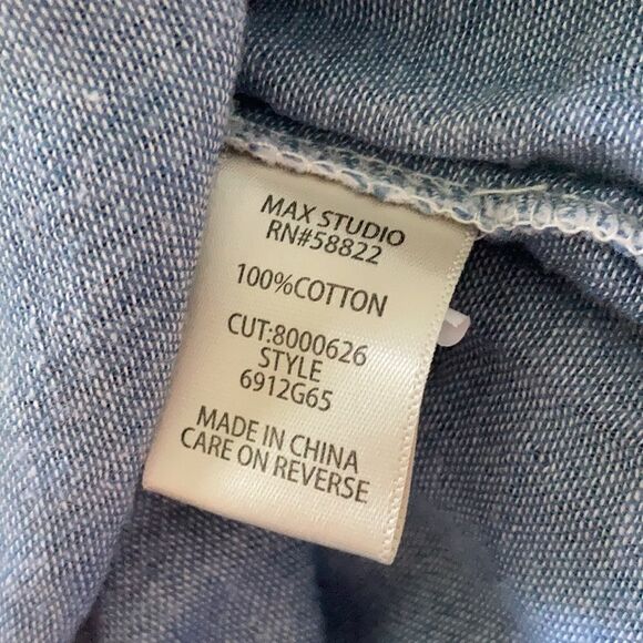 NEW Max Studio Blue and White Stripe Long Sleeve Babydoll Dress Size Small 👗 - Picture 7 of 7